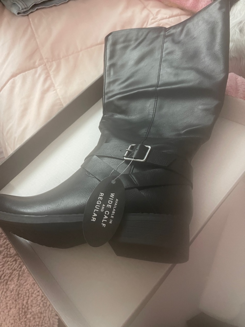 Macy's Black Wide-Calf Heeled Boots Wide Calf